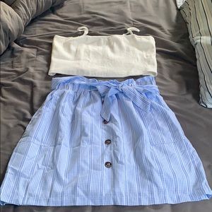 Crop top and shirt outfit